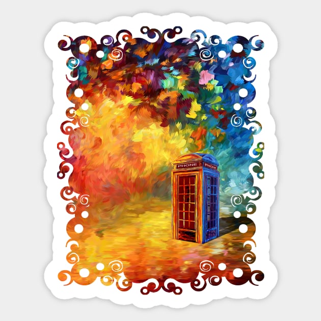 British Red Phone booth At Rainbow City Sticker by Dezigner007